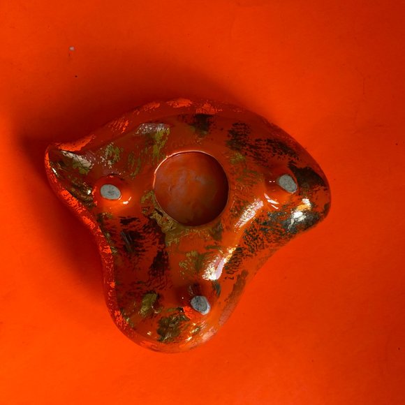 Vintage orang & gold ashtray - Picture 4 of 5